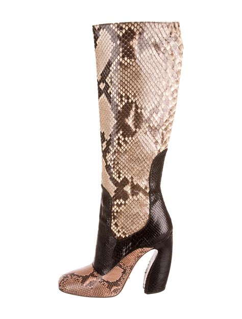 prada boots women& 39|Prada snakeskin boots.